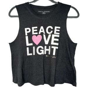 Spiritual Gangster peace, love and light cropped muscle tank top